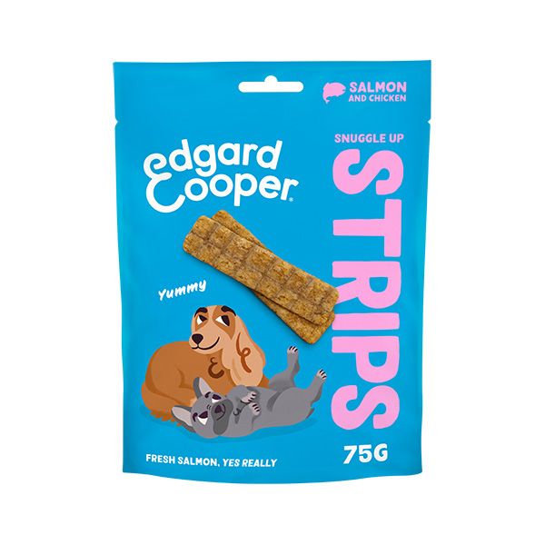 EDGARD & COOPER  CANINE TIRAS SALMON 10X75G