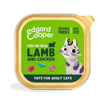 EDGARD & COOPER FELINE ADULT PATE CORDERO POLLO TARRINA 16X85G