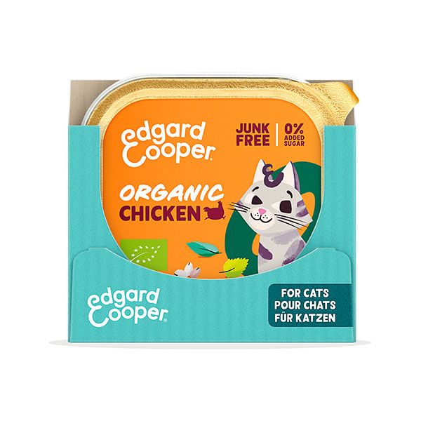 EDGARD & COOPER  FELINE ADULT PATE ORGANIC POLLO TARRINA 16X85G