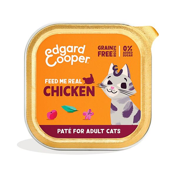 EDGARD & COOPER  FELINE ADULT PATE POLLO CORRAL TARRINA 16X85G