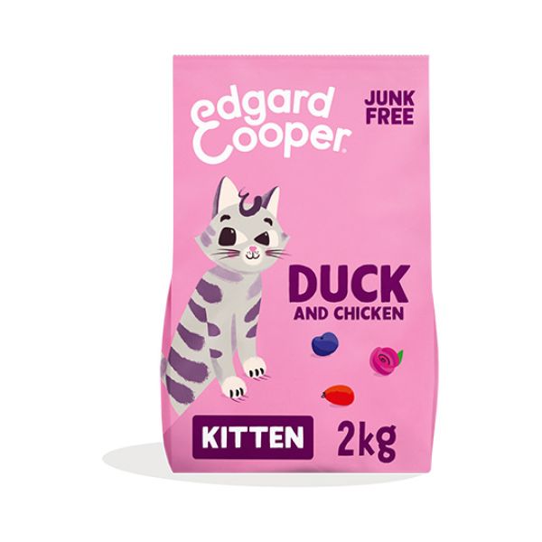 EDGARD & COOPER FELINE KITTEN PATE POLLO Y PATO TARRINA 16X85G