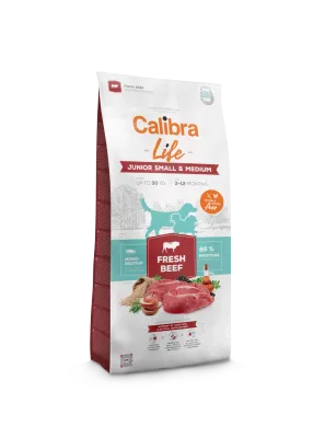 CALIBRA DOG LIFE JUNIOR SMALL & MEDIUM FRESH BEEF 12KG