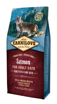 CARNILOVE FELINE ADULT SALMON SENSITIVE LONG HAIR 2KG