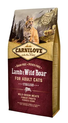 CARNILOVE FELINE ADULT STERILISED CORDERO JABALI 2KG