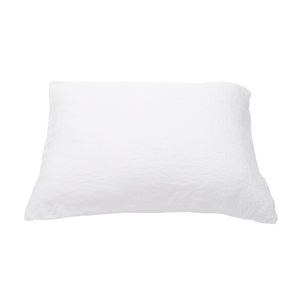 PILLOW CASE, 100% LINEN, STONE WASHED, OPTICAL WHITE