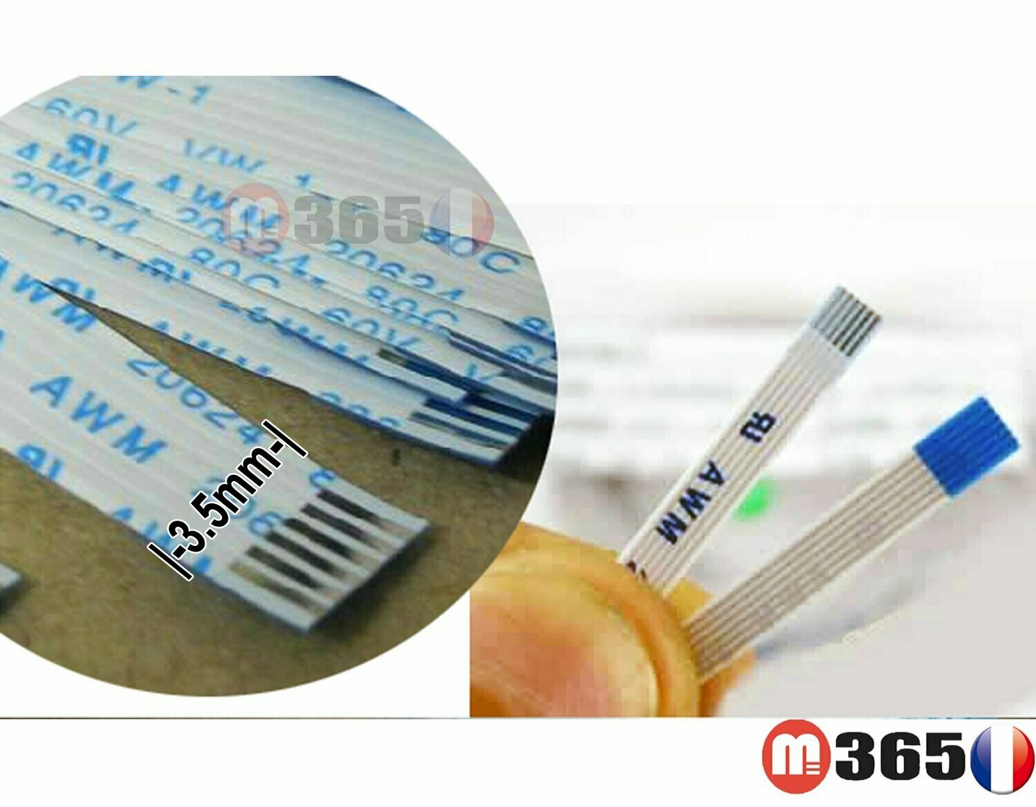 nappe 6 pins 25cm*0.35cm Connecteurs  en même face