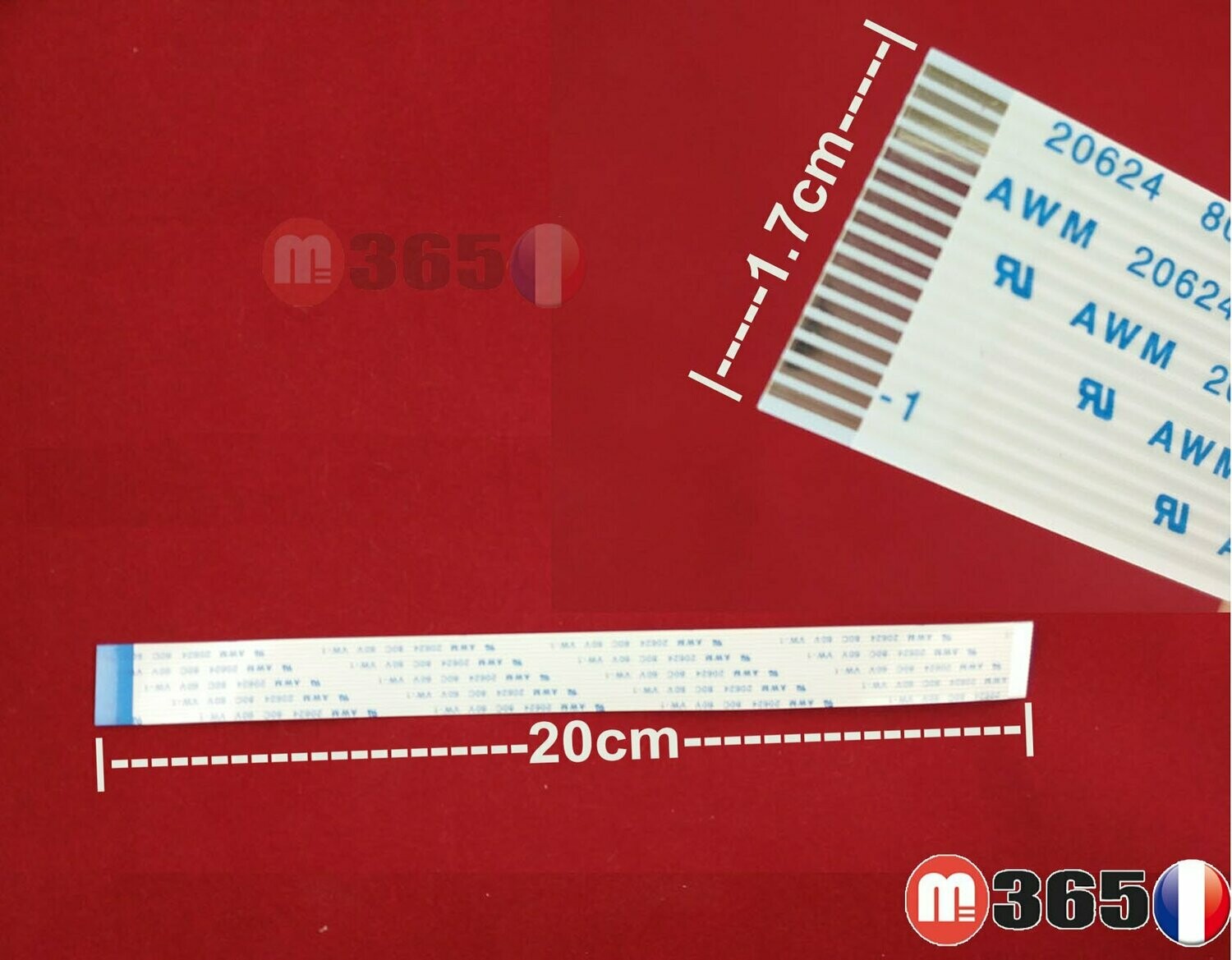 nappe 16 pins 20cm*1.7cm Connecteurs  en opposées face