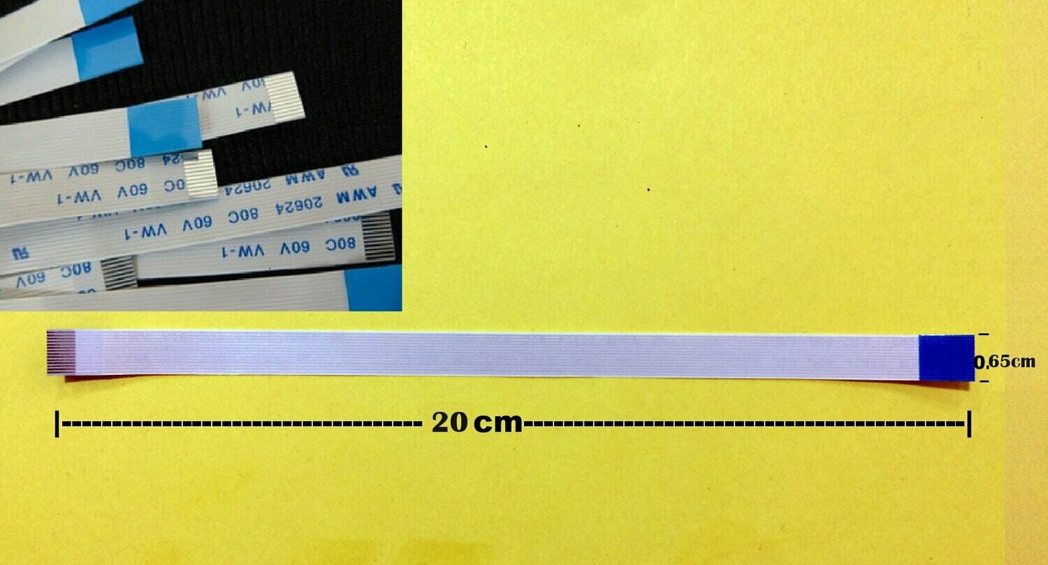 nappe 12 pins 20cm*0.65cm Connecteurs  en opposées face