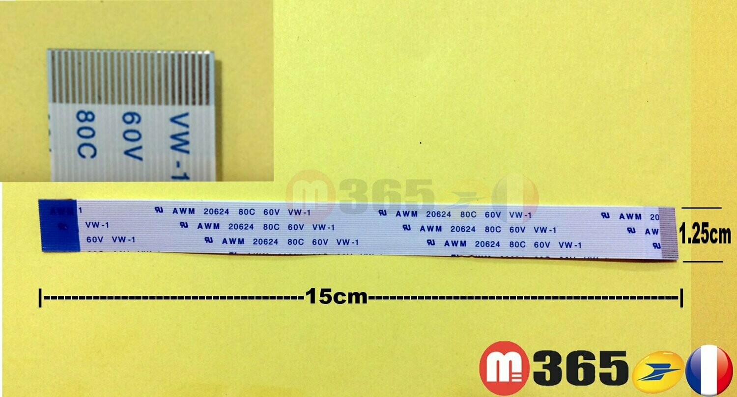 nappe 24 pins 15cm*1.25cm Connecteurs  en opposées face