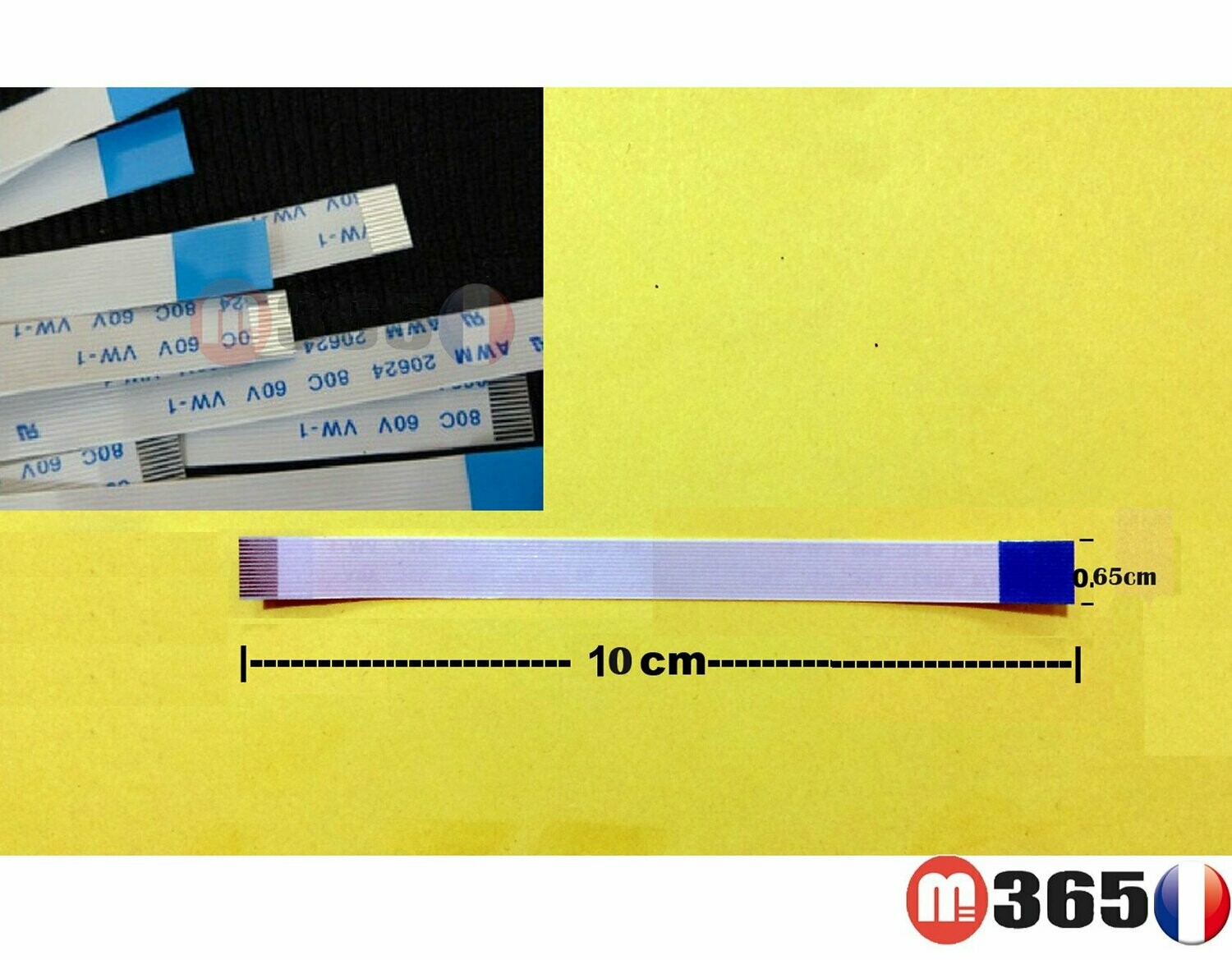 nappe 12 pins 10cm*0.65cm Connecteurs  en opposées face
