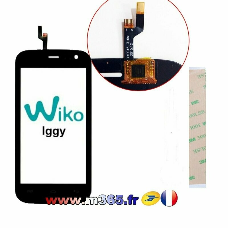 WIKO IGGY VITRE TACTILE  noir  (sans ecrans lcd)
