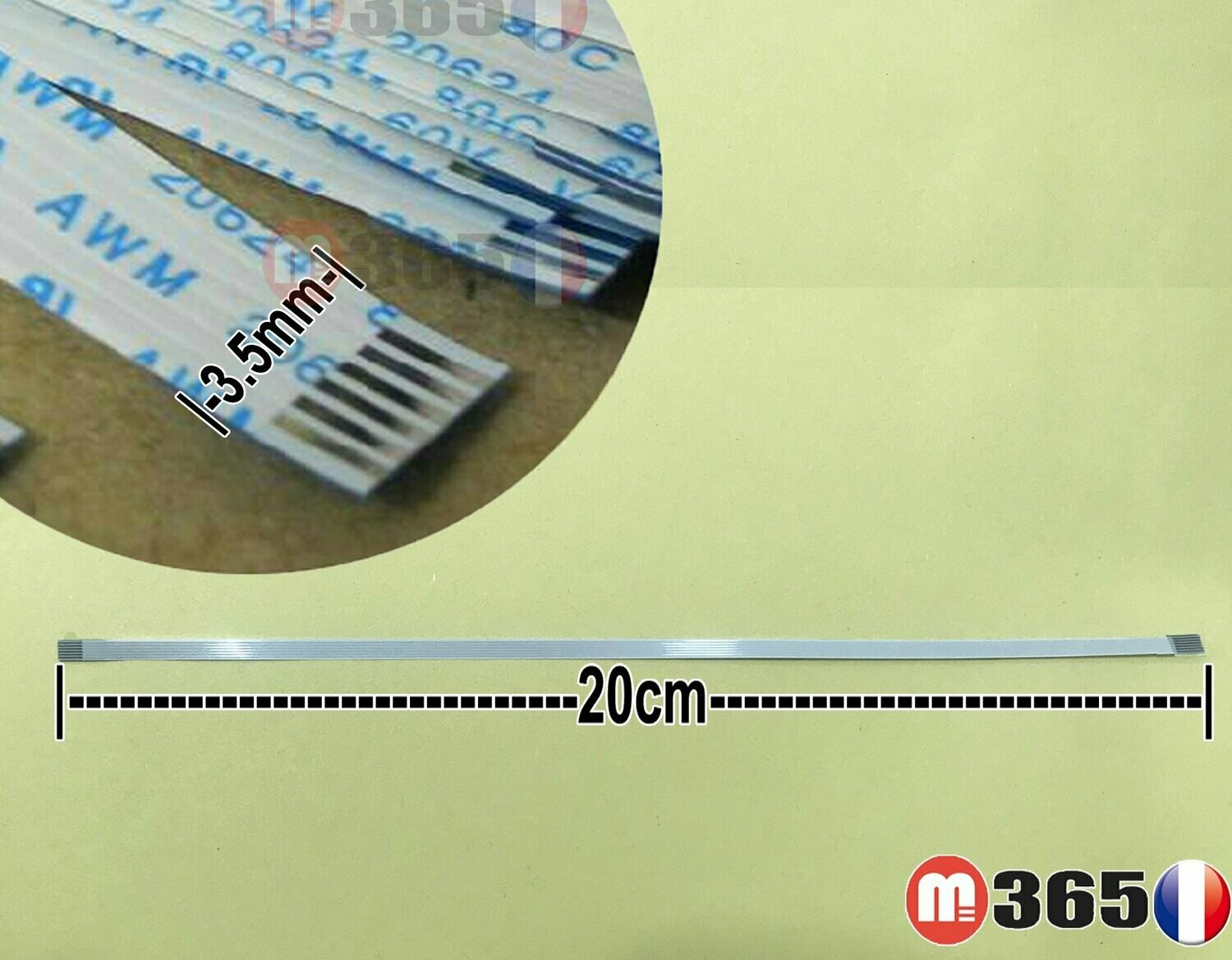 nappe 6 pins 20cm*0.35cm Connecteurs  en même face