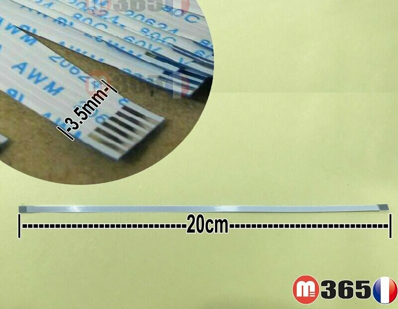 nappe 6 pins 20cm*0.35cm Connecteurs  en même face
