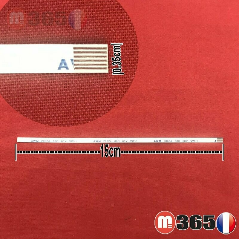 nappe 6 pins 15cm*0.35cm Connecteurs  en même face