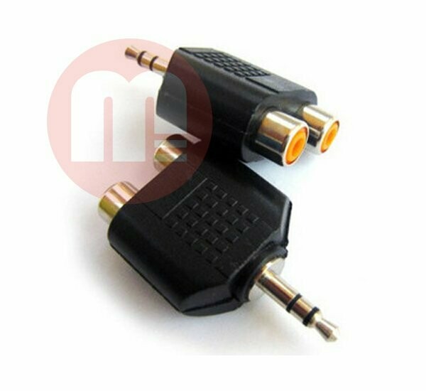 Adaptateur Coupleur Jack 3.5mm Stéréo male vers 2 RCA Femelle to prise jack 3.5