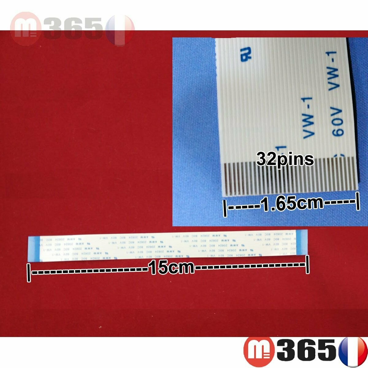 nappe 32 pins 15cm*1.35cm Connecteurs  en même face