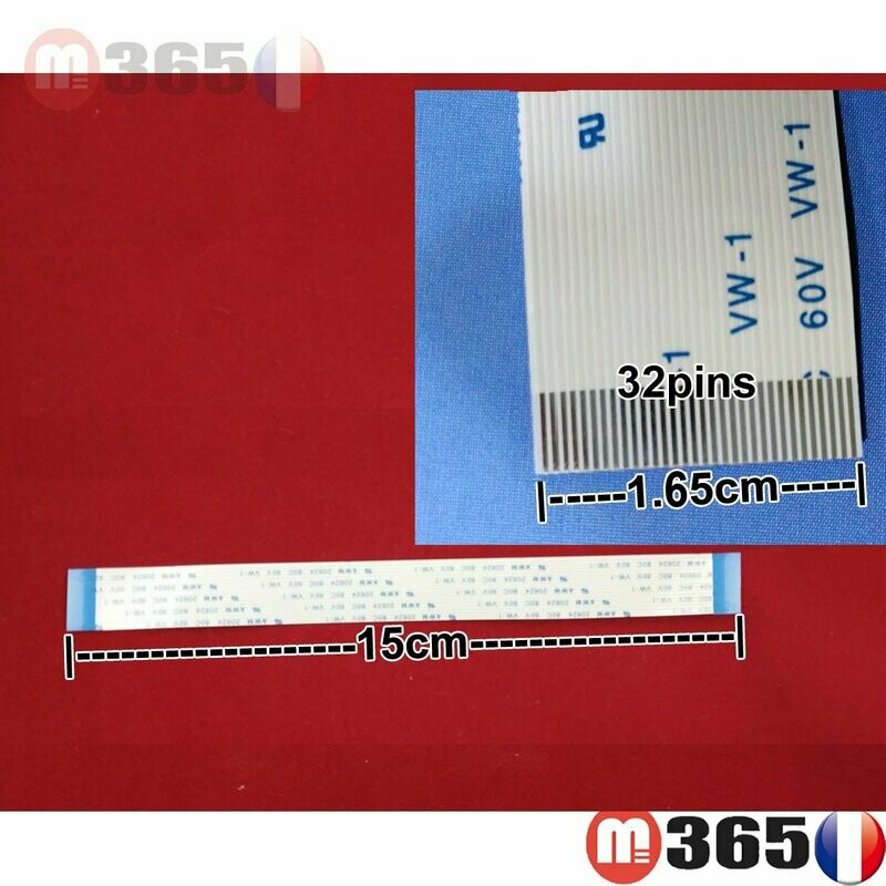 nappe 32 pins 15cm*1.35cm Connecteurs  en même face