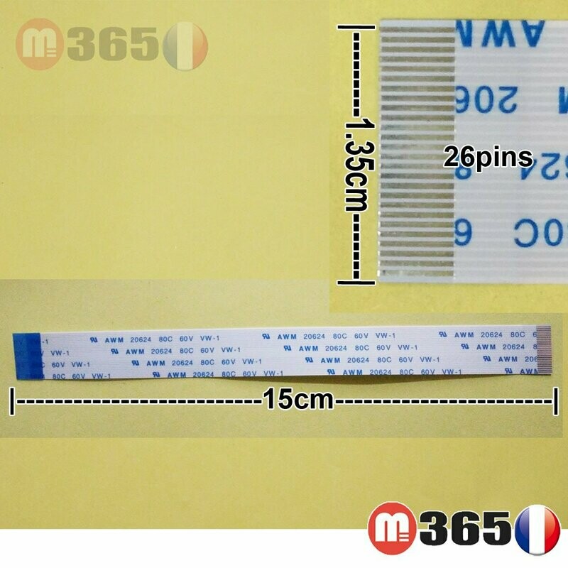 nappe 26 pins 15cm*1.35cm Connecteurs  en opposées face