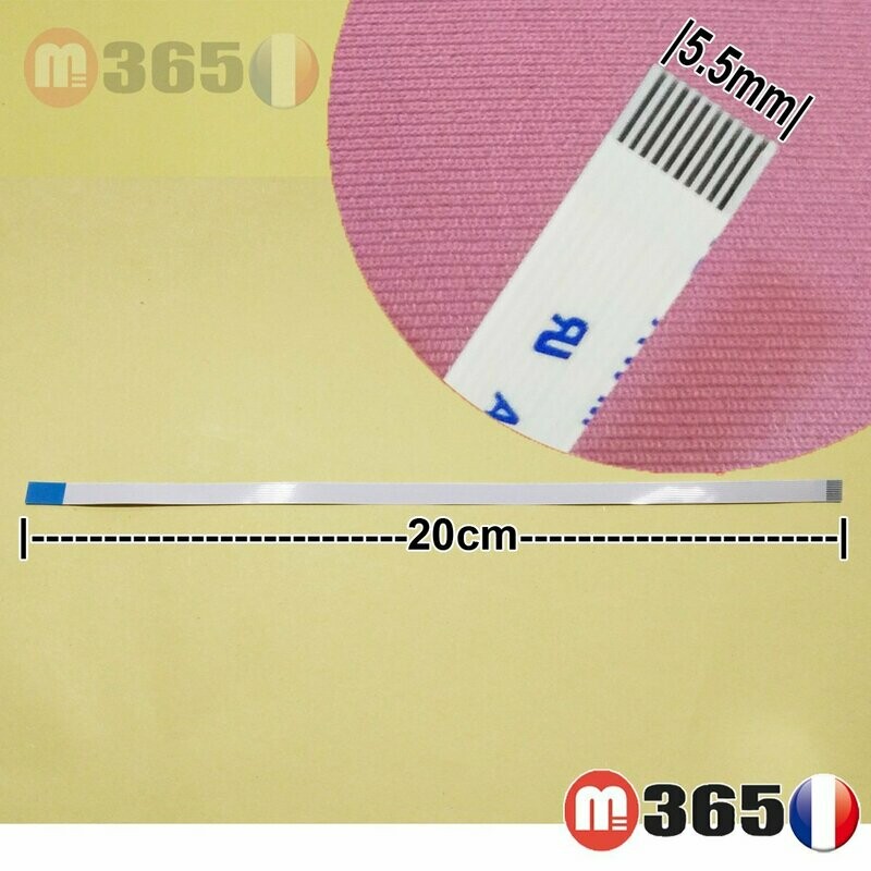 nappe 10 pins 20cm*0.55cm Connecteurs  en opposées face