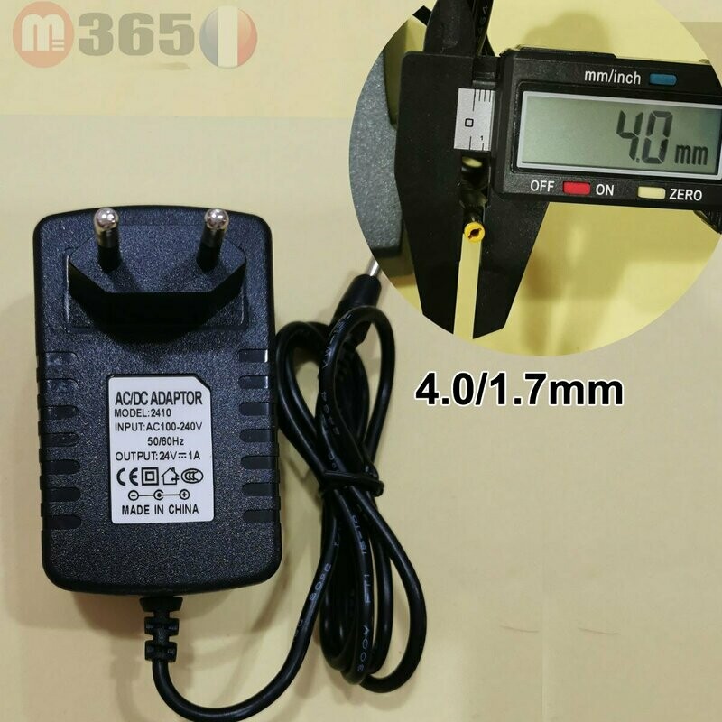 4.0mm * 1.7mm UE Plug Chargeur AC 100-240V À DC 24V 1A Adaptateur D'alimentation