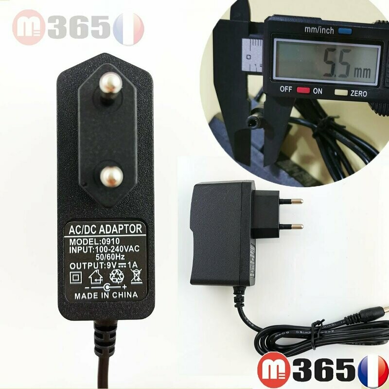 5.5mm * 2.5mm UE Plug Chargeur AC 100-240V À DC 9V 1A Adaptateur D'alimentation