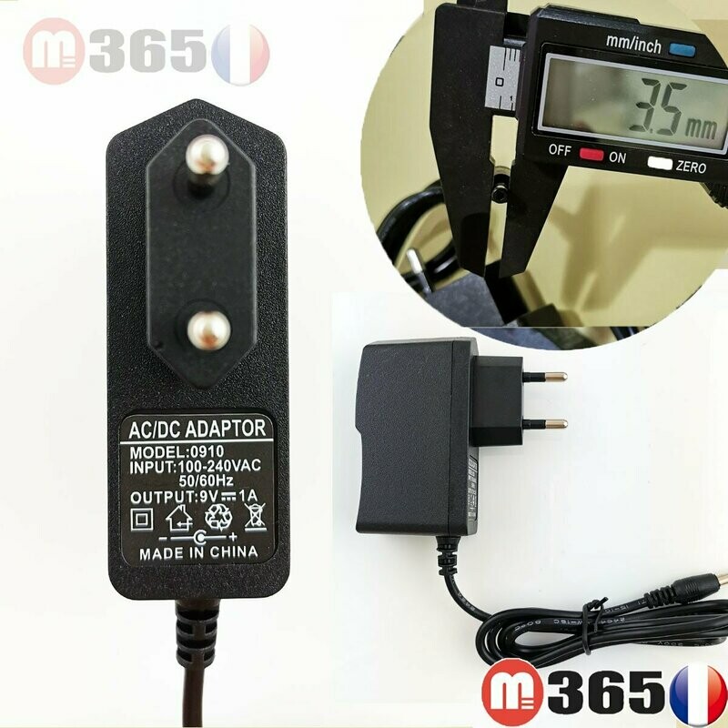 3.5mm * 1.35mm UE Plug Chargeur AC 100-240V À DC 9V 1A Adaptateur D'alimentation