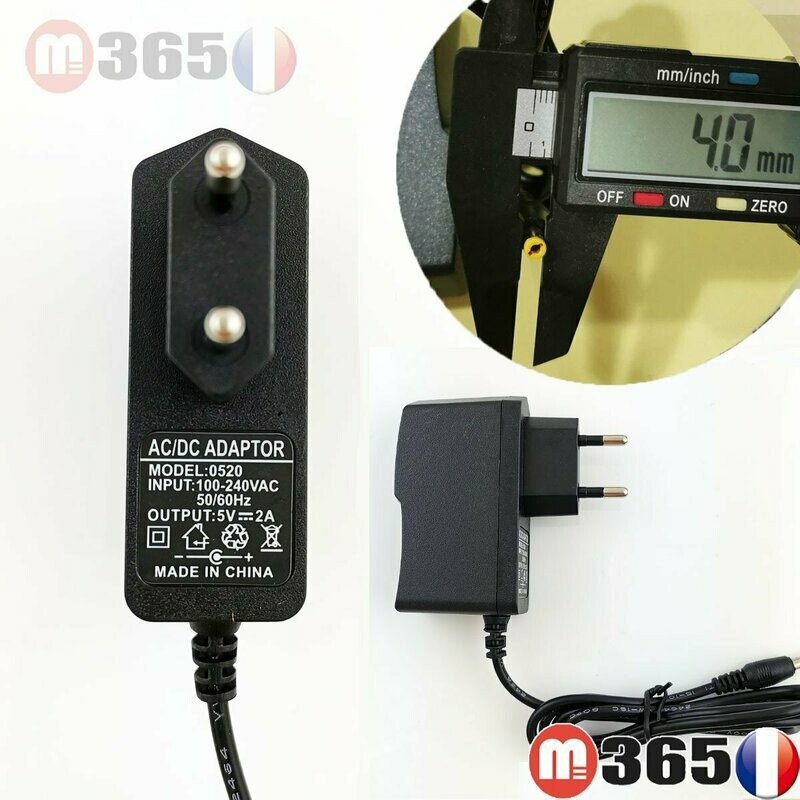 4.0mm * 1.7mm UE Plug Chargeur AC 100-240V À DC 5V 2A Adaptateur D'alimentation