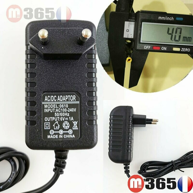 4.0mm * 1.7mm UE Plug Chargeur AC 100-240V À DC 6V 1A Adaptateur D'alimentation