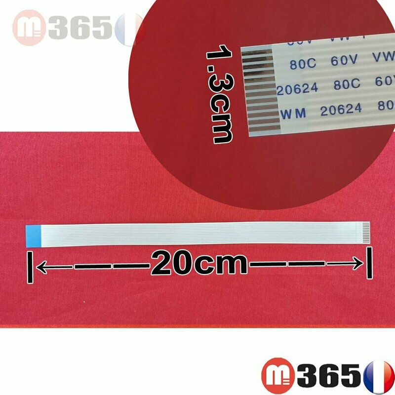 nappe 12 pins 20cm*1.3cm Connecteurs  en opposé face