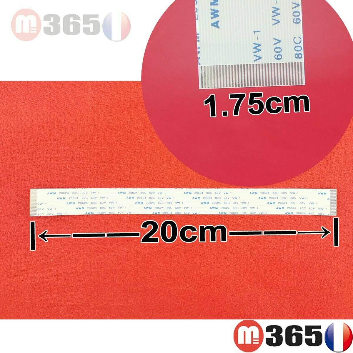 nappe 34 pins 20cm*1.75cm Connecteurs  en même face