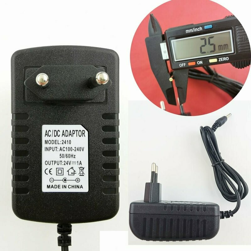 2.5mm * 0.7mm UE Plug Chargeur AC 100-240V À DC 24V 1A Adaptateur D'alimentation