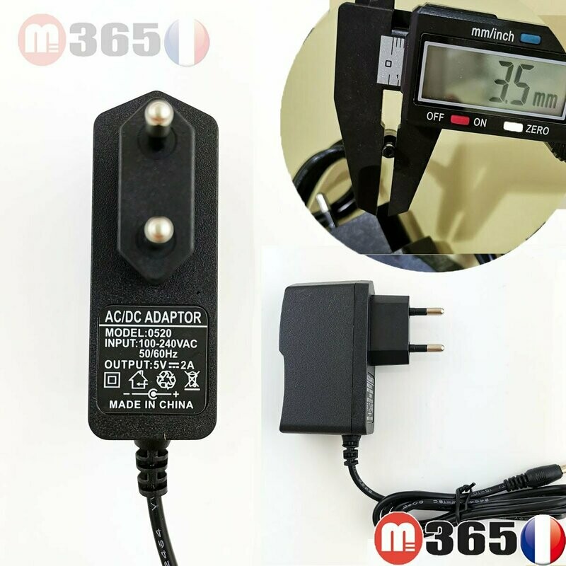 3.5mm * 1.35mm UE Plug Chargeur AC 100-240V À DC 5V 2A Adaptateur D'alimentation