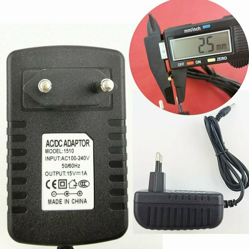 2.5mm * 0.7mm UE Plug Chargeur AC 100-240V À DC 15V 1A Adaptateur D'alimentation