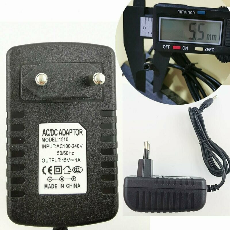 5.5mm*2.5mm UE Plug Chargeur AC 100-240V À DC 15V 1A Adaptateur D'alimentation