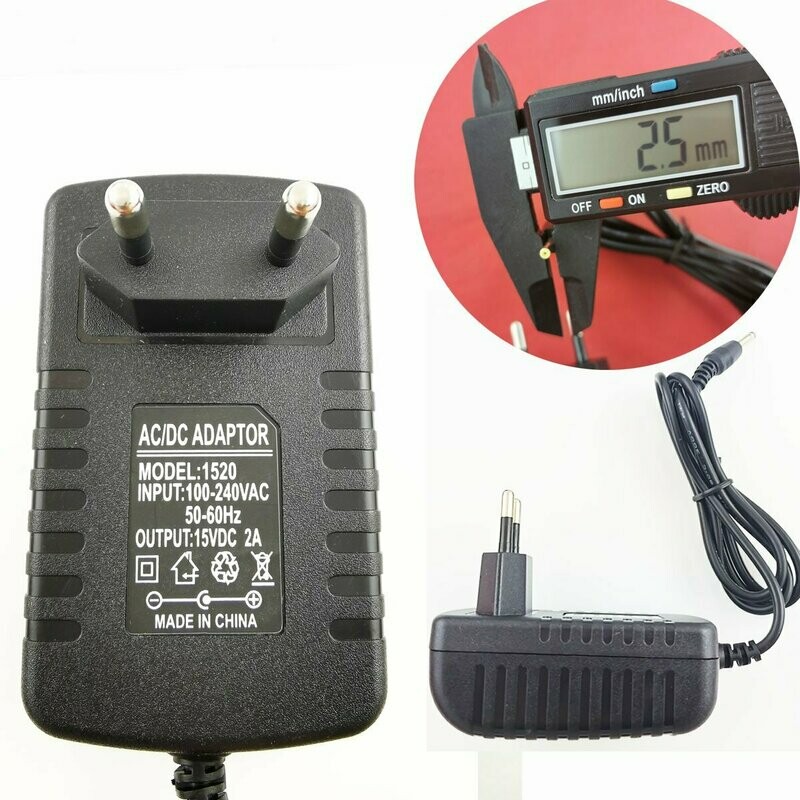 2.5mm * 0.7mm UE Plug Chargeur AC 100-240V À DC 15V 2A Adaptateur D'alimentation
