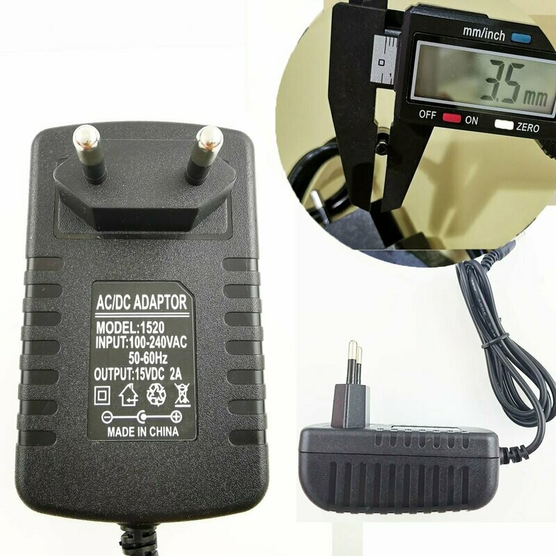 3.5mm * 1.35mm UE Plug Chargeur AC 100-240V À DC 15V 2A Adaptateur D'alimentation
