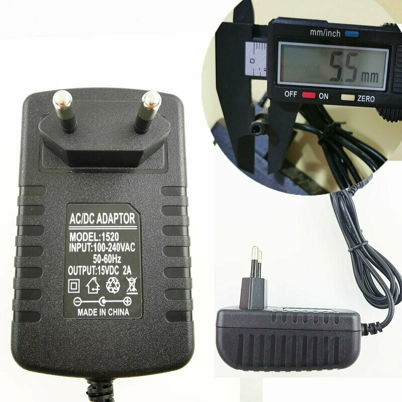 5.5mm * 2.5mm UE Plug Chargeur AC 100-240V À DC 15V 2A Adaptateur D'alimentation
