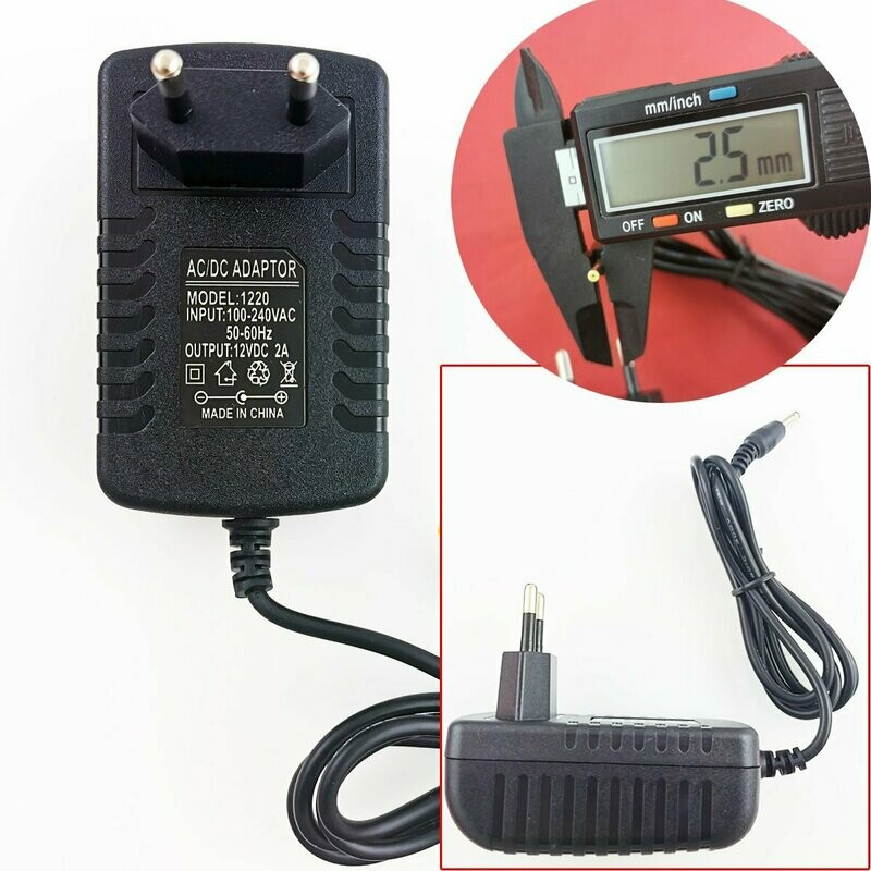 2.5mm * 0.7mm UE Plug Chargeur AC 100-240V À DC 12V 2A Adaptateur D'alimentation