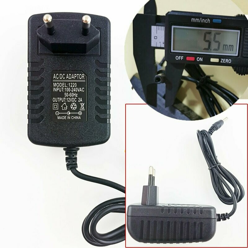 5.5mm*2.5mm UE Plug Chargeur AC 100-240V À DC 12V 2A Adaptateur D'alimentation