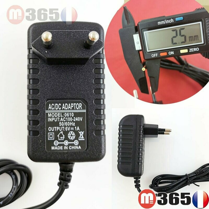 2.5mm * 0.7mm UE Plug Chargeur AC 100-240V À DC 6V 1A Adaptateur D'alimentation