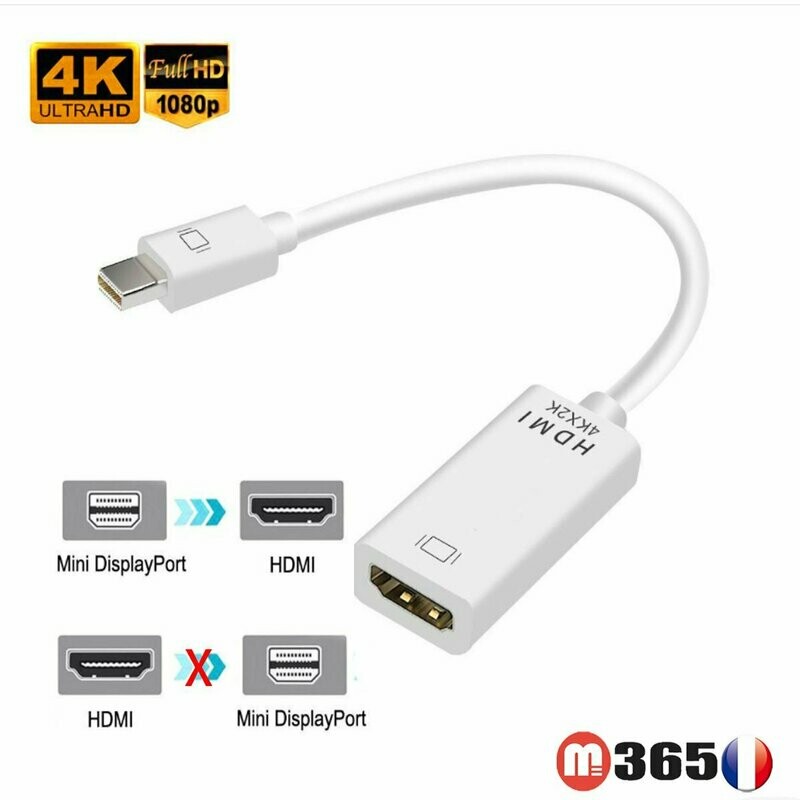 Adaptateur mini dp mâle Displayport vers HDMI femelle (type A)