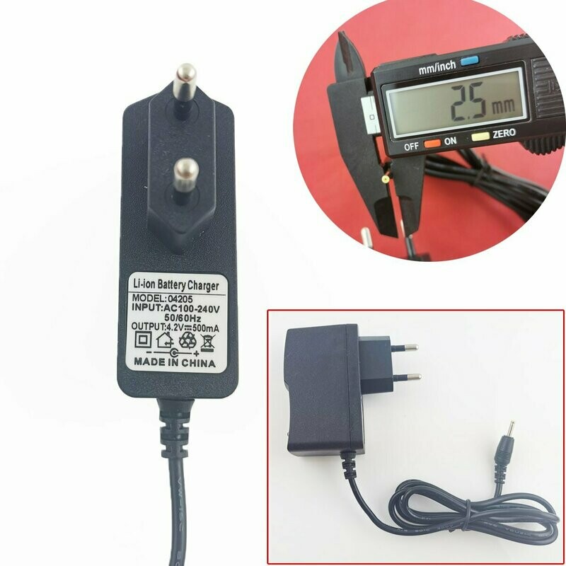 2.5mm * 0.7mm UE Plug Chargeur AC 100-240V À DC 4.2V 0.5A Adaptateur D'alimentation