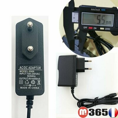 5.5mm * 2.5mm UE Plug Chargeur AC 100-240V À DC 9V 0.6A Adaptateur D'alimentation
