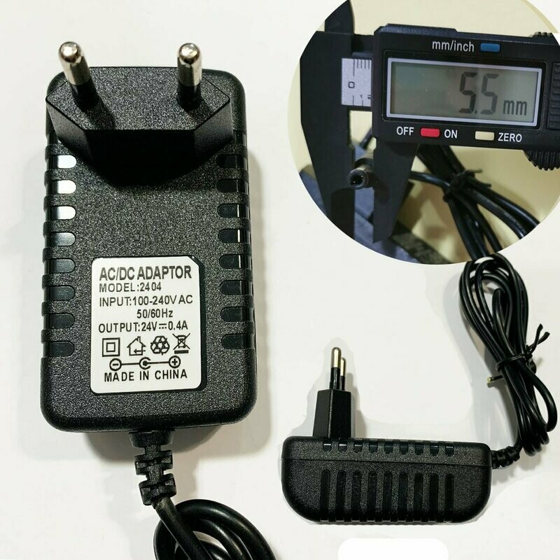 5.5mm * 2.5mm UE Plug Chargeur AC 100-240V À DC 24V 0.4A Adaptateur D'alimentation