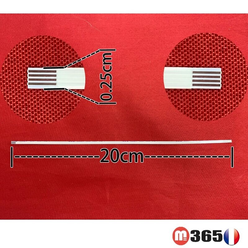 nappe 4 pins 20cm*0.25cm Connecteurs en même face