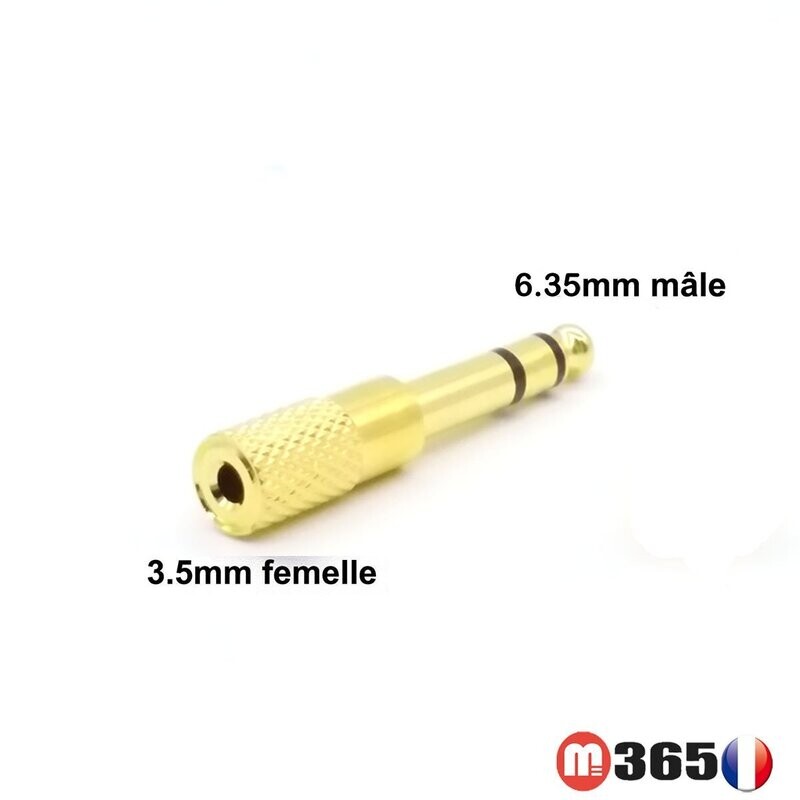 adaptateur  6,35 mm mâle à 3,5 mm femelle  Jack stéréo adaptateur