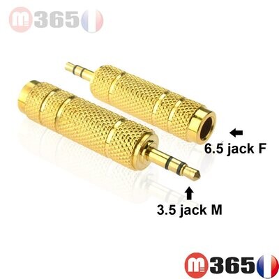 adaptateur 6,35 mm femelle​ à 3,5 mm mâle​ Jack audio stéréo adaptateur