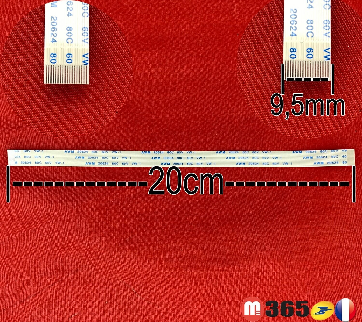 nappe 18 pins 20cm*0.95cm Connecteurs en même face