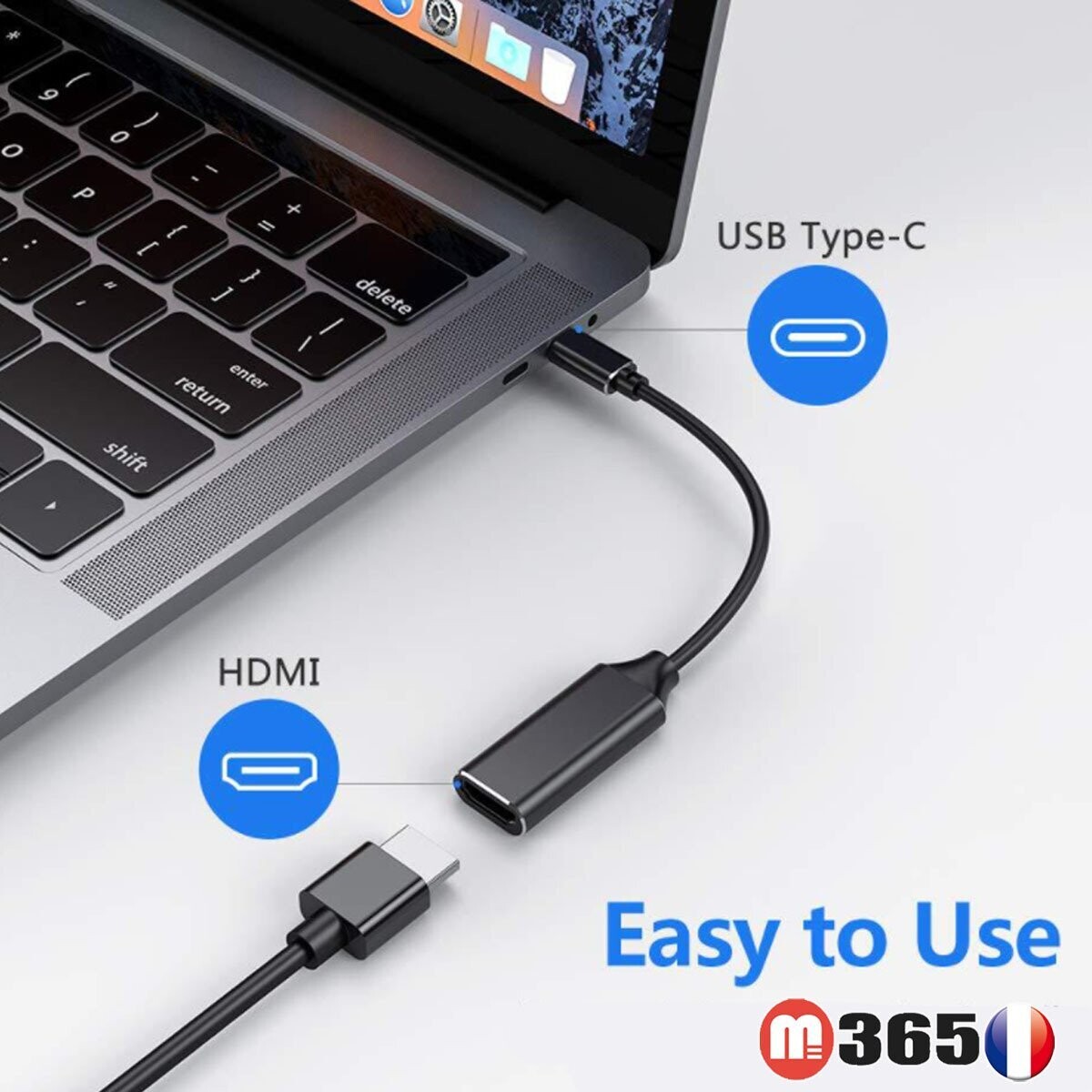 type-c Type C vers HDMI femelle Câble adaptateur pour Apple Macbook