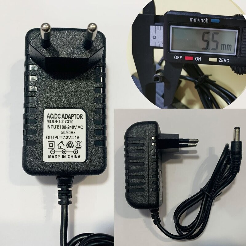 7.3V 1A 1000mA UE Plug Chargeur AC 100-240V À DC 7.3V 1A Adaptateur alimentation